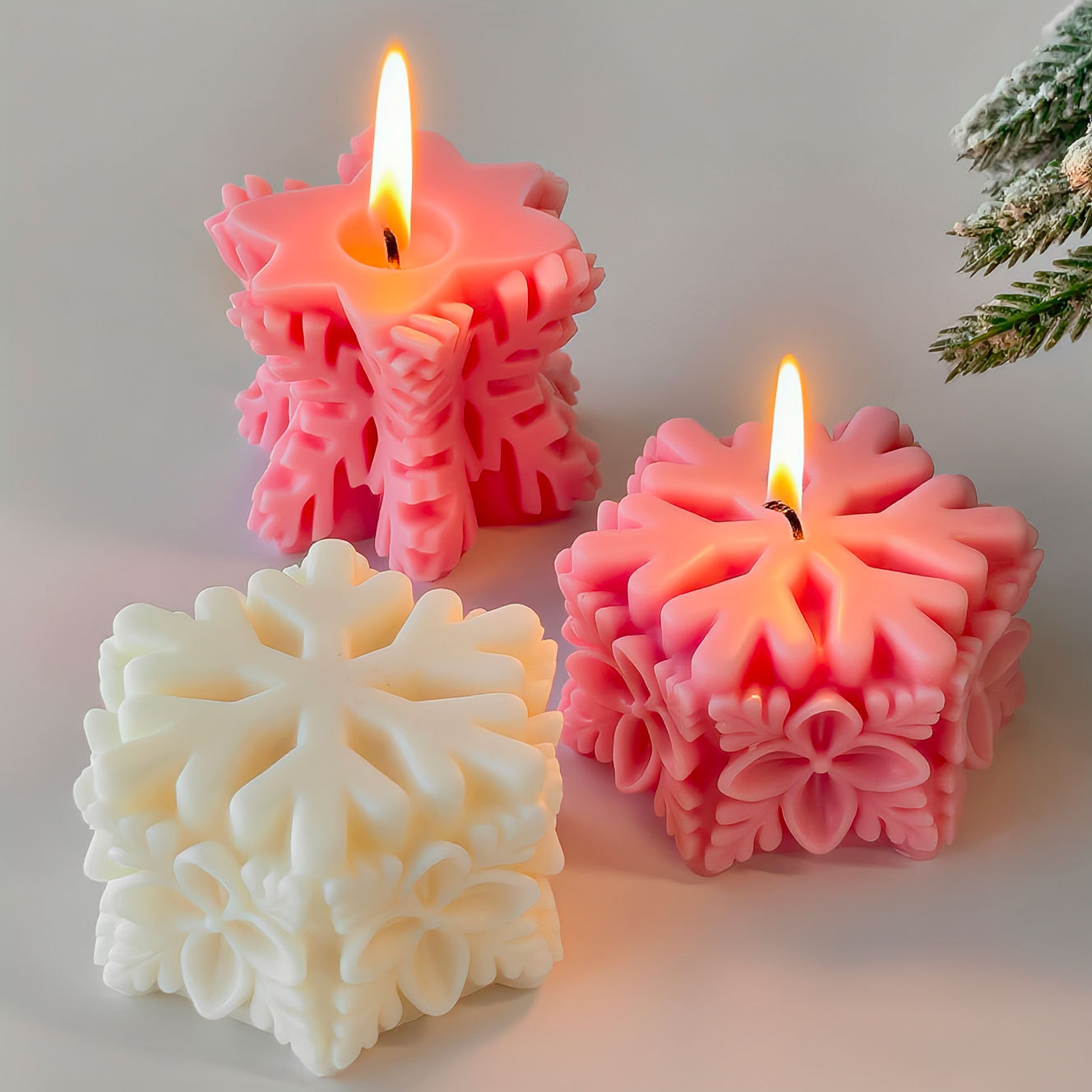 Soap Making Scents - Forma Silikonowa Świąteczna Śnieżynka Świeca Słupkowa